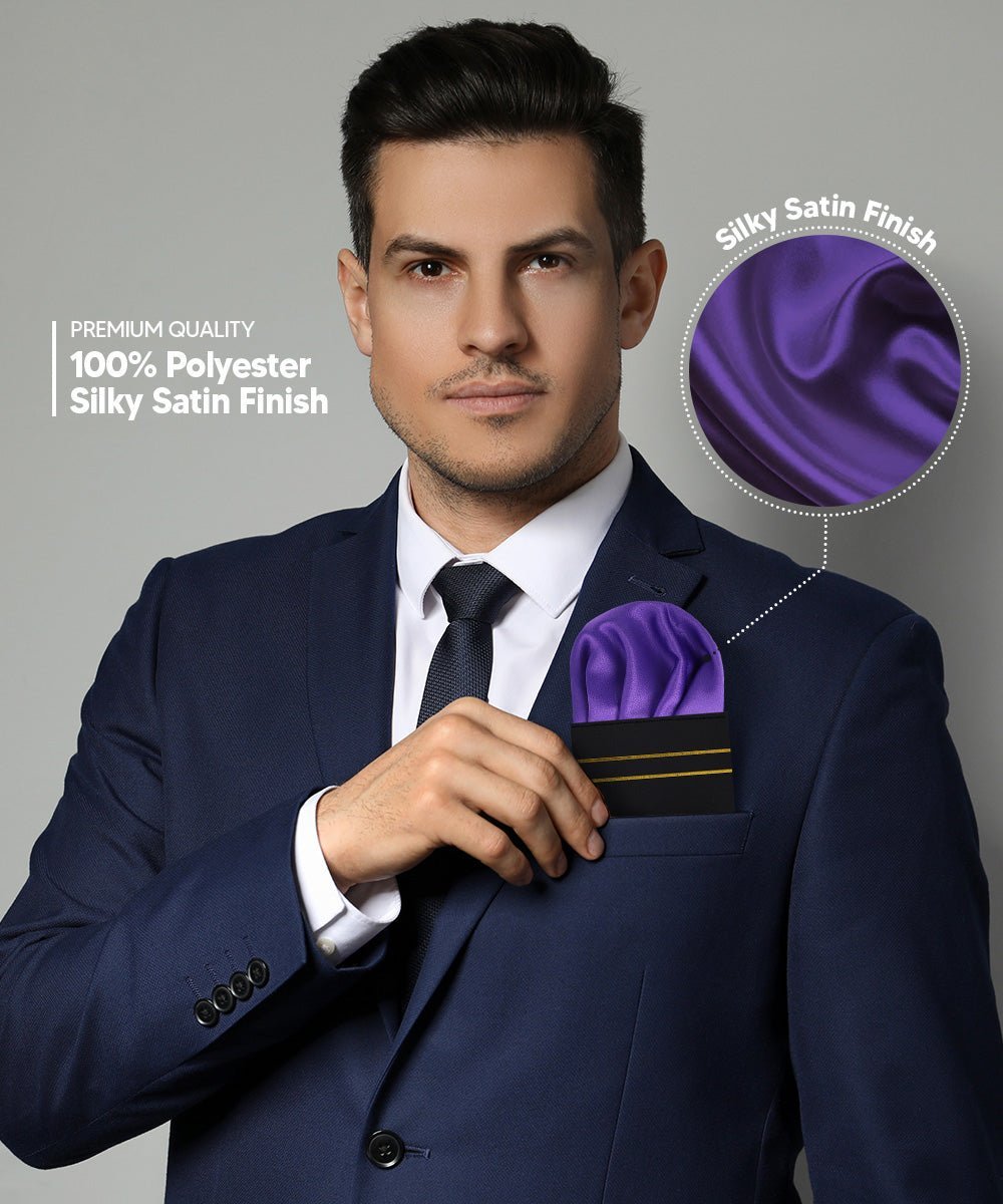 Vittorio Farina Men's Pre-Folded Pocket Square: Puff - Purple - Pocket Square - Vittorio Farina