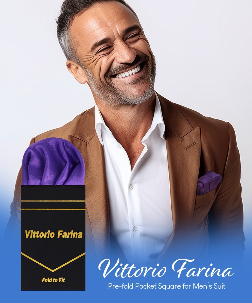 Vittorio Farina Men's Pre-Folded Pocket Square: Puff - Purple - Pocket Square - Vittorio Farina
