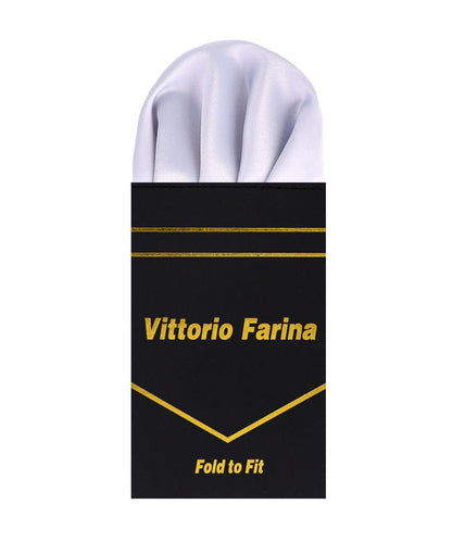 Vittorio Farina Men's Pre-Folded Pocket Square: Puff - Silver - Pocket Square - Vittorio Farina