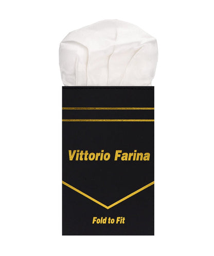 Vittorio Farina Men's Pre-Folded Pocket Square: Puff - White - Pocket Square - Vittorio Farina