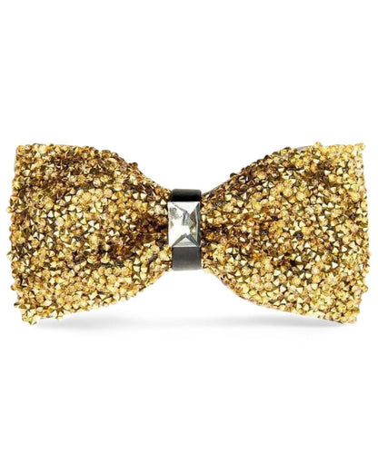 Vittorio Farina Men's Rhinestone Bow Tie in Gift Box - Gold - Bow Tie - Vittorio Farina
