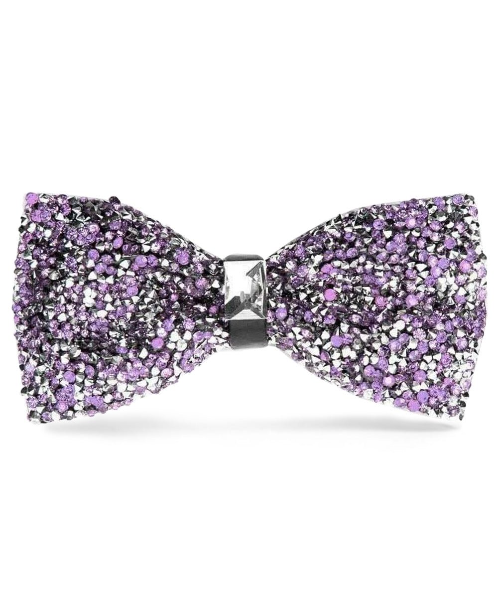 Vittorio Farina Men's Rhinestone Bow Tie in Gift Box - Purple and Silver - Bow Tie - Vittorio Farina