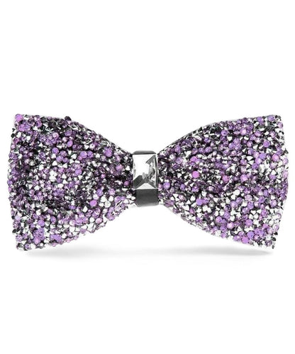 Vittorio Farina Men's Rhinestone Bow Tie in Gift Box - Purple and Silver - Bow Tie - Vittorio Farina