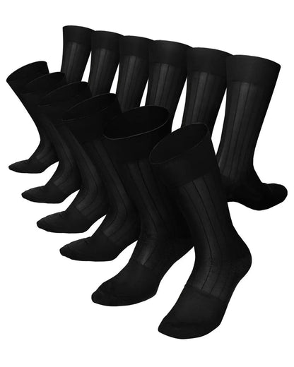 Vittorio Farina Men's Ribbed Shear Nylon Anklet Dress Socks - Black - Socks - Vittorio Farina