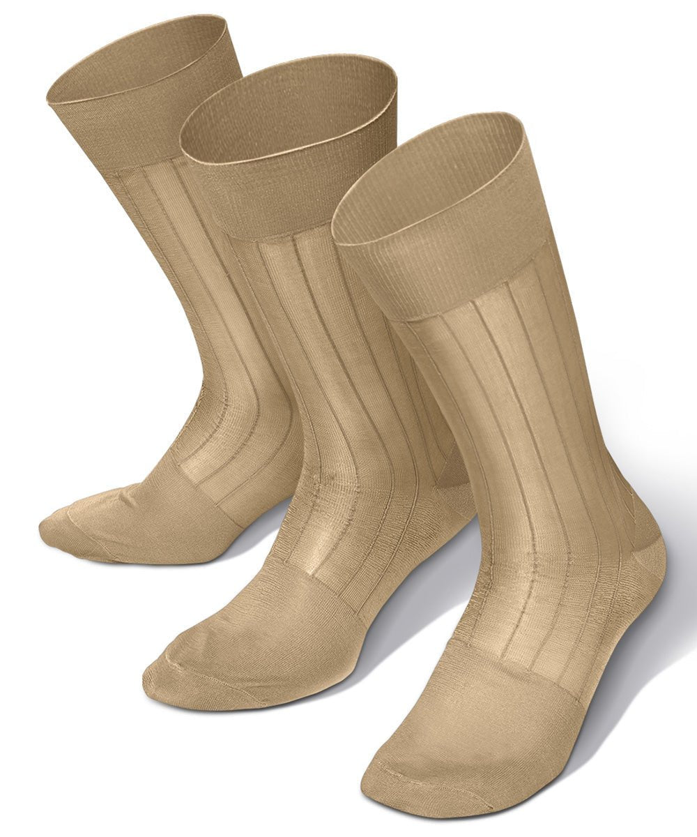 Vittorio Farina Men's Ribbed Shear Nylon Anklet Dress Socks - Black - Socks - Vittorio Farina