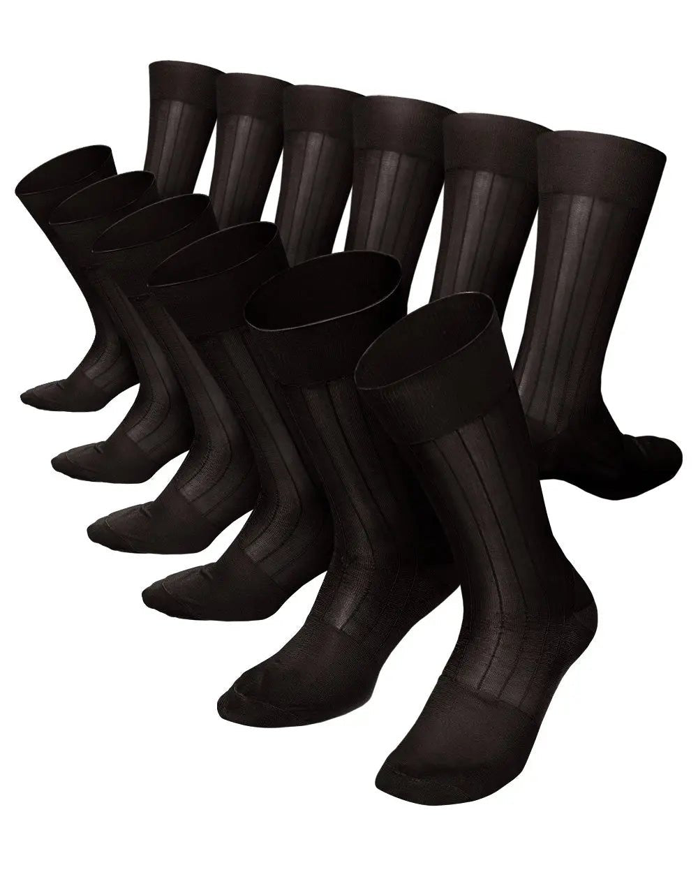 Vittorio Farina Men's Ribbed Shear Nylon Anklet Dress Socks - Brown - Socks - Vittorio Farina