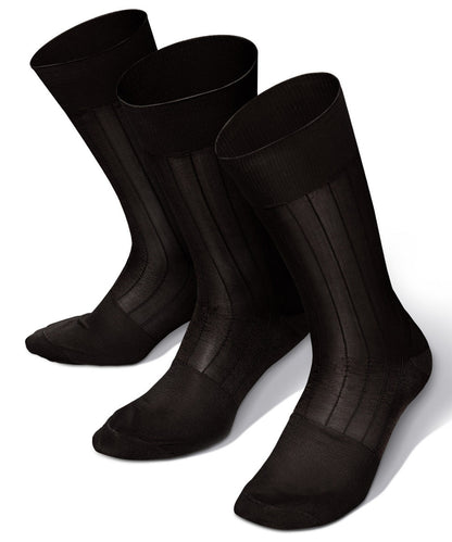 Vittorio Farina Men's Ribbed Shear Nylon Anklet Dress Socks - Brown - Socks - Vittorio Farina