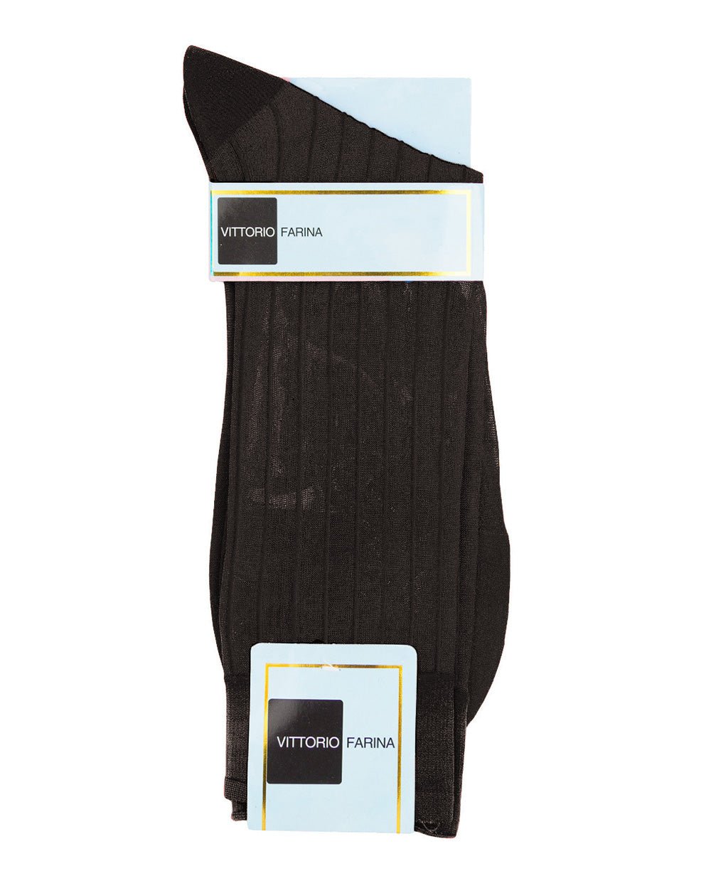 Vittorio Farina Men's Ribbed Shear Nylon Anklet Dress Socks - Brown - Socks - Vittorio Farina