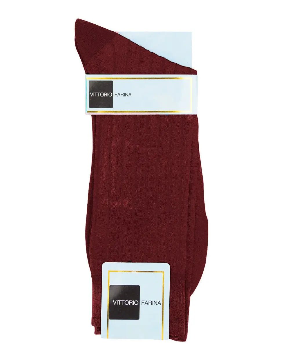 Vittorio Farina Men's Ribbed Shear Nylon Anklet Dress Socks - Burgundy - Socks - Vittorio Farina