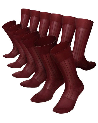 Vittorio Farina Men's Ribbed Shear Nylon Anklet Dress Socks - Burgundy - Socks - Vittorio Farina