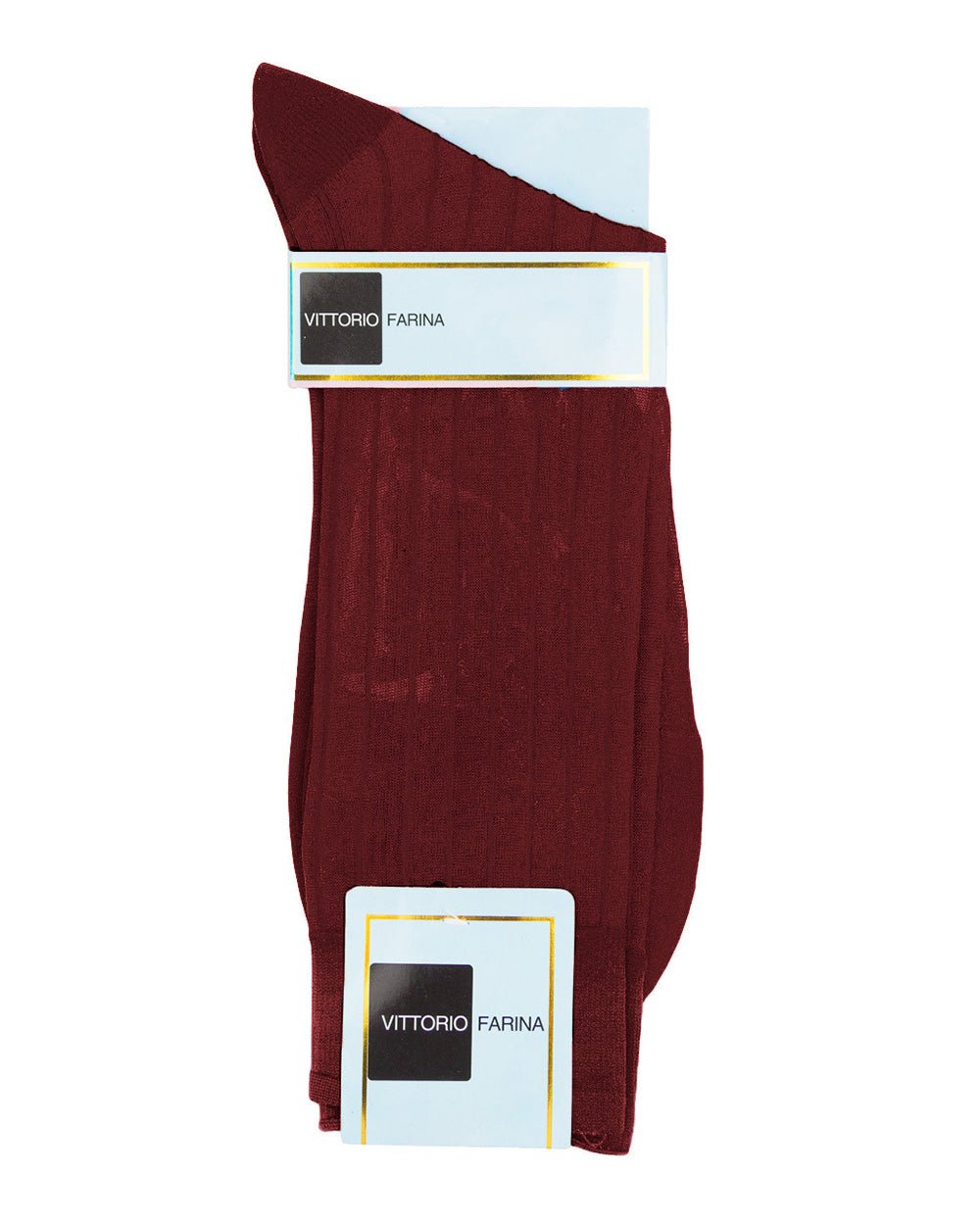 Vittorio Farina Men's Ribbed Shear Nylon Anklet Dress Socks - Burgundy - Socks - Vittorio Farina