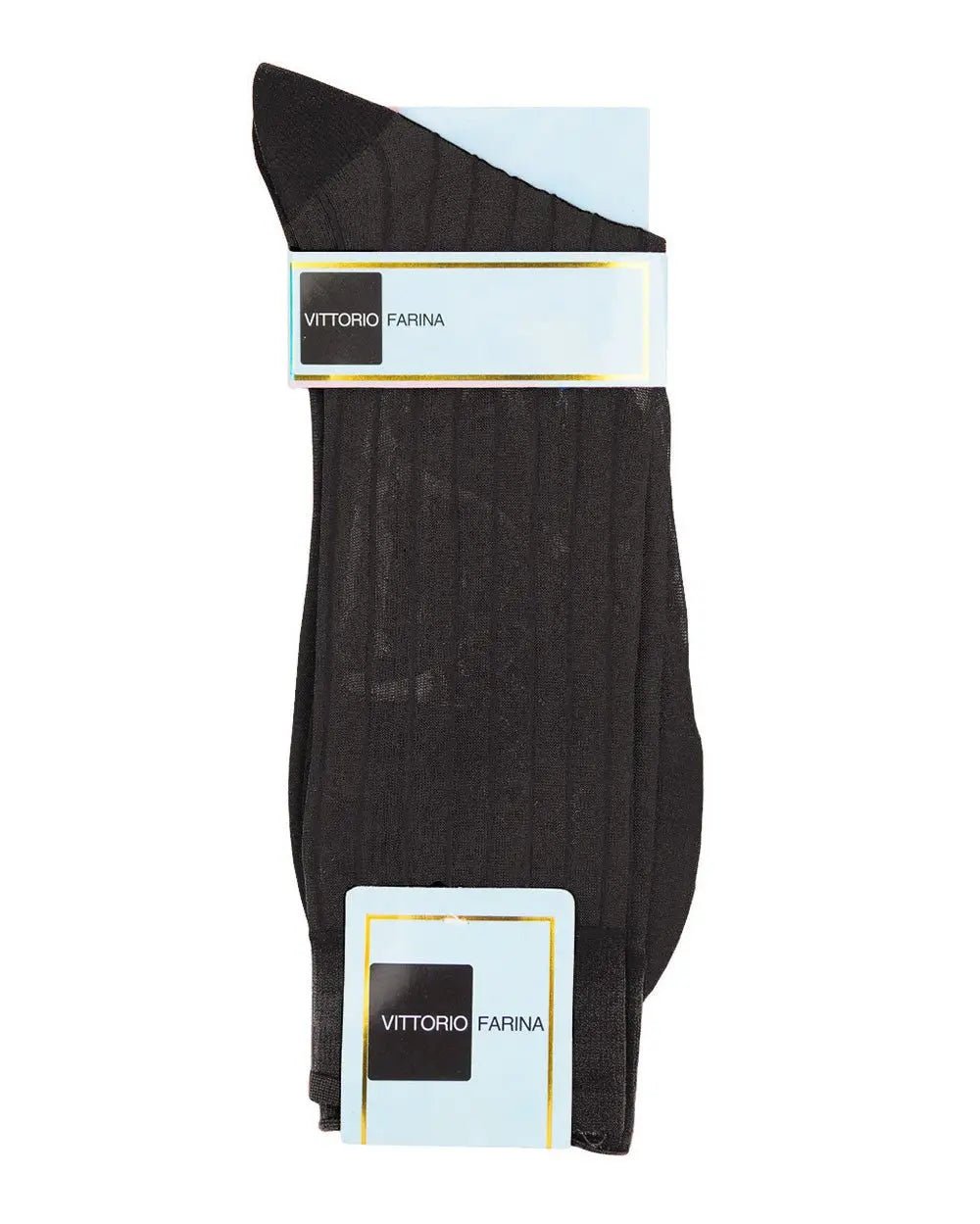 Vittorio Farina Men's Ribbed Shear Nylon Anklet Dress Socks - Charcoal - Socks - Vittorio Farina