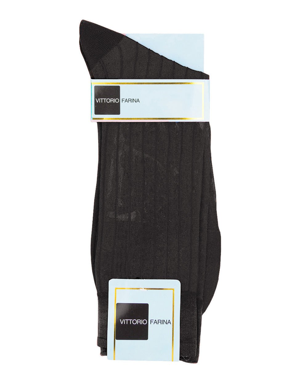 Vittorio Farina Men's Ribbed Shear Nylon Anklet Dress Socks - Charcoal - Socks - Vittorio Farina