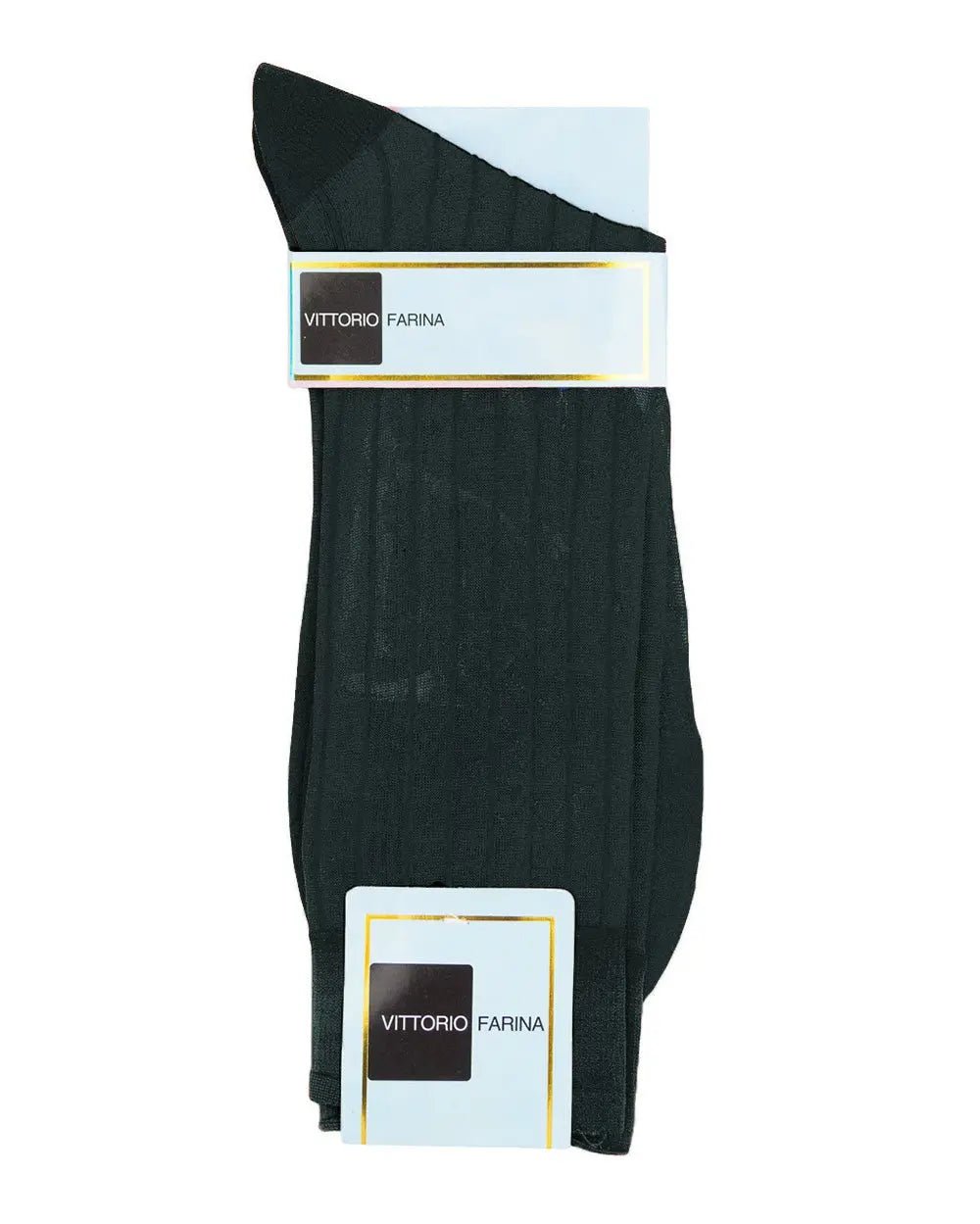 Vittorio Farina Men's Ribbed Shear Nylon Anklet Dress Socks - Hunter Green - Socks - Vittorio Farina