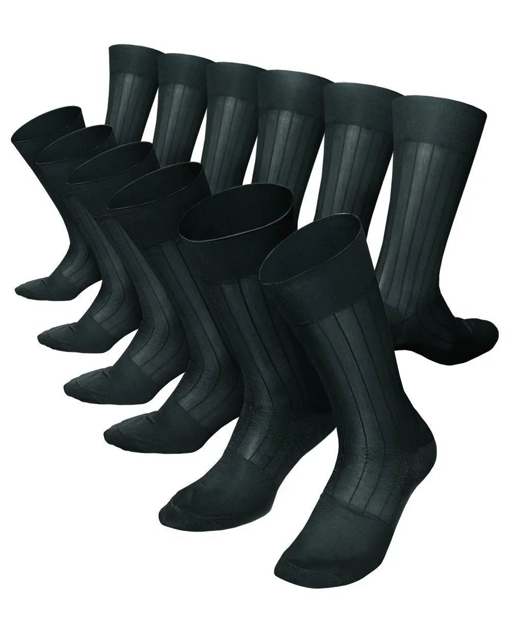 Vittorio Farina Men's Ribbed Shear Nylon Anklet Dress Socks - Hunter Green - Socks - Vittorio Farina