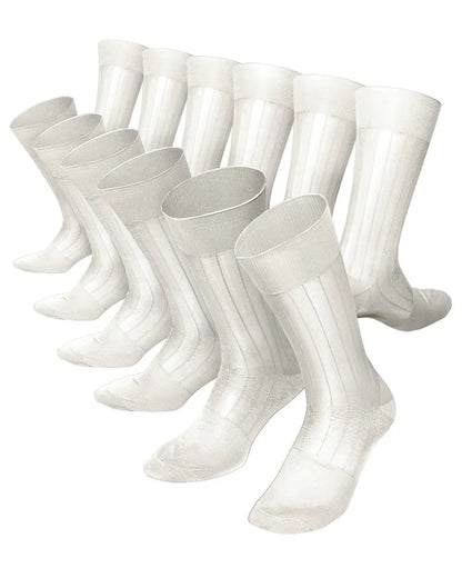 Vittorio Farina Men's Ribbed Shear Nylon Anklet Dress Socks - Ivory - Socks - Vittorio Farina