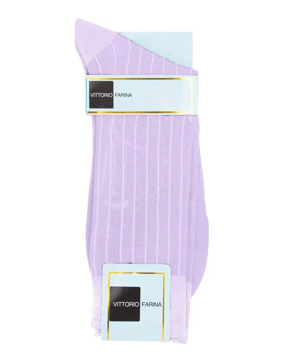 Vittorio Farina Men's Ribbed Shear Nylon Anklet Dress Socks - Lavender - Socks - Vittorio Farina