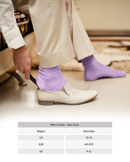 Vittorio Farina Men's Ribbed Shear Nylon Anklet Dress Socks - Lavender - Socks - Vittorio Farina