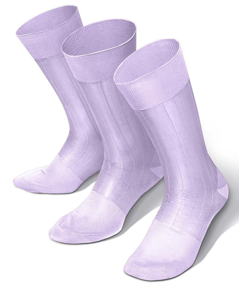 Vittorio Farina Men's Ribbed Shear Nylon Anklet Dress Socks - Lavender - Socks - Vittorio Farina