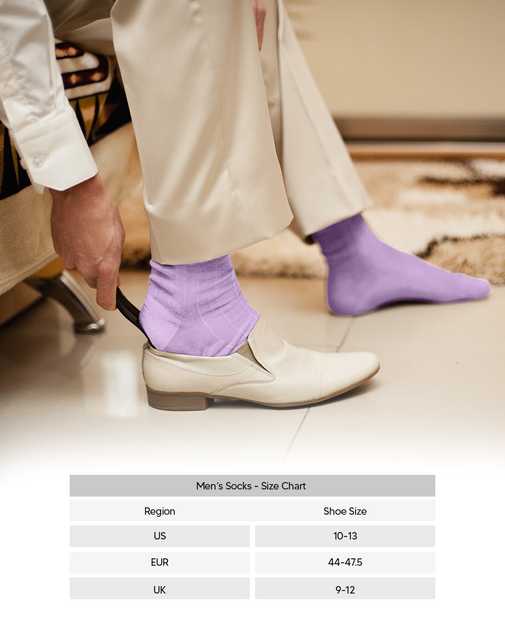 Vittorio Farina Men's Ribbed Shear Nylon Anklet Dress Socks - Lavender - Socks - Vittorio Farina