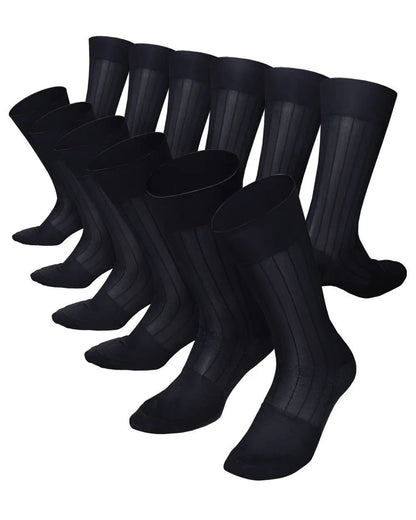Vittorio Farina Men's Ribbed Shear Nylon Anklet Dress Socks - Navy Blue - Socks - Vittorio Farina