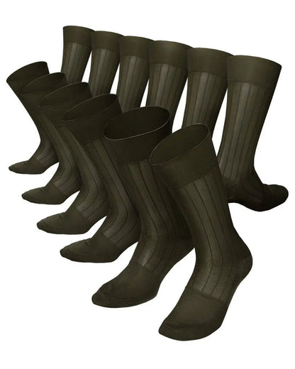 Vittorio Farina Men's Ribbed Shear Nylon Anklet Dress Socks - Olive Green - Socks - Vittorio Farina