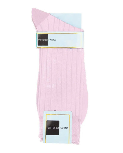 Vittorio Farina Men's Ribbed Shear Nylon Anklet Dress Socks - Pink - Socks - Vittorio Farina