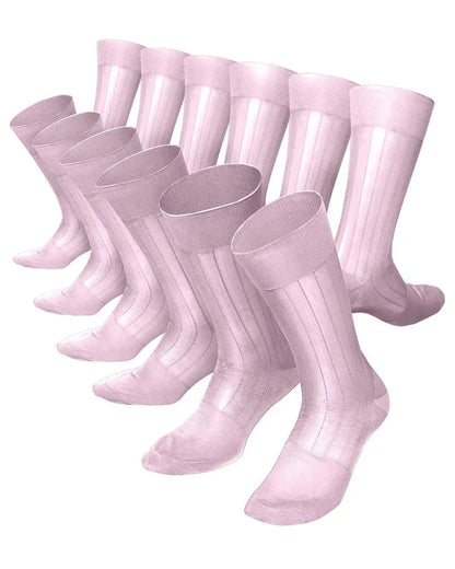 Vittorio Farina Men's Ribbed Shear Nylon Anklet Dress Socks - Pink - Socks - Vittorio Farina