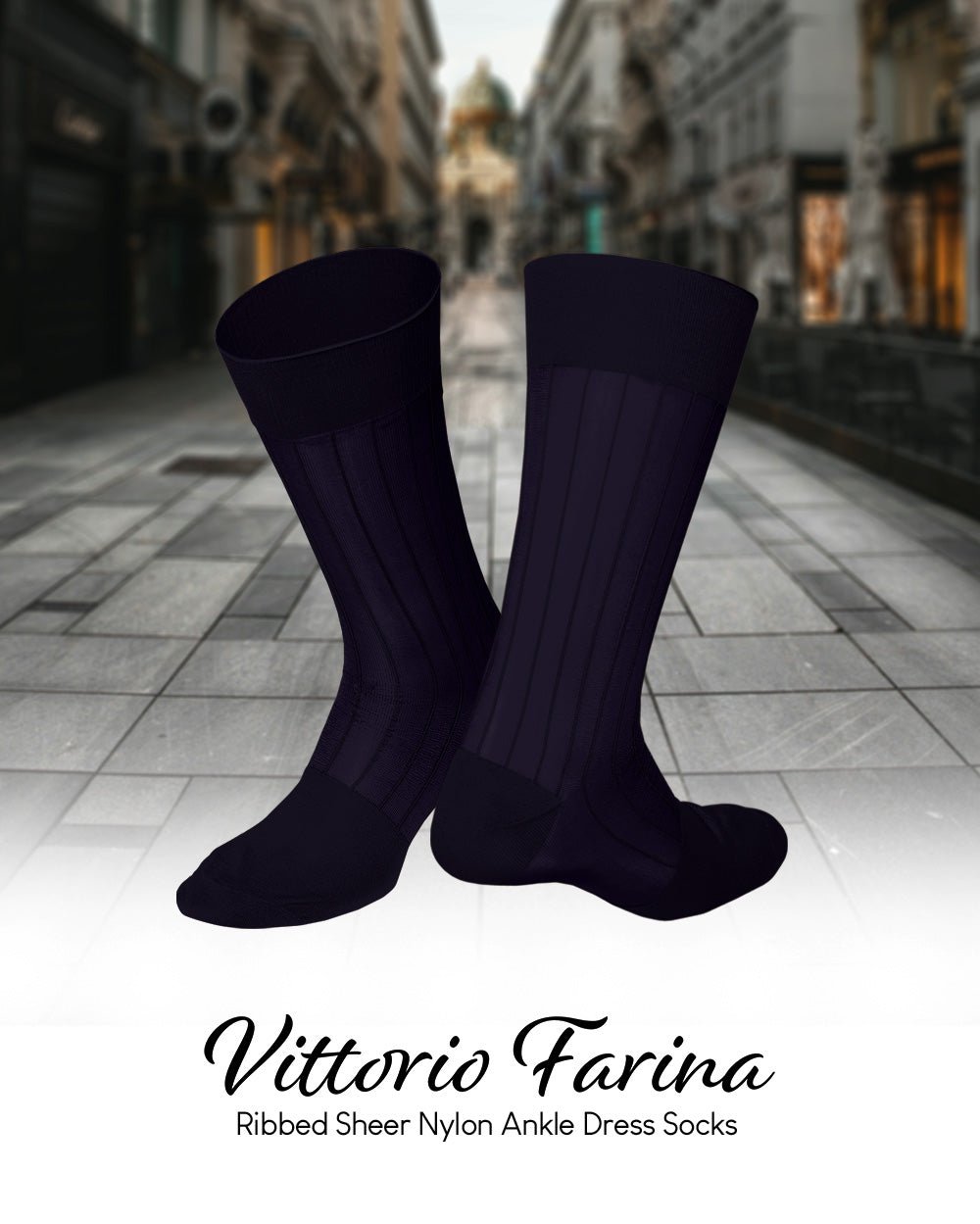 Vittorio Farina Men's Ribbed Shear Nylon Anklet Dress Socks - Pink - Socks - Vittorio Farina