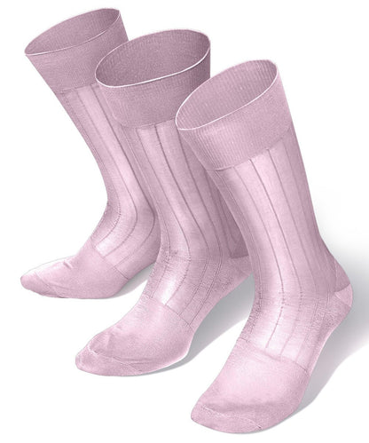 Vittorio Farina Men's Ribbed Shear Nylon Anklet Dress Socks - Pink - Socks - Vittorio Farina
