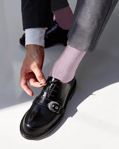 Vittorio Farina Men's Ribbed Shear Nylon Anklet Dress Socks - Pink - Socks - Vittorio Farina
