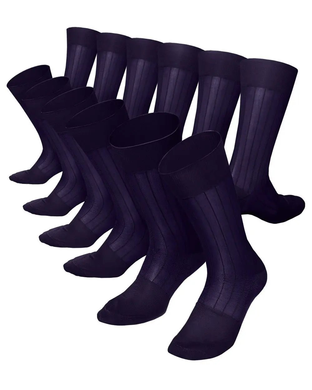 Vittorio Farina Men's Ribbed Shear Nylon Anklet Dress Socks - Purple - Socks - Vittorio Farina
