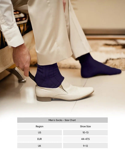 Vittorio Farina Men's Ribbed Shear Nylon Anklet Dress Socks - Purple - Socks - Vittorio Farina