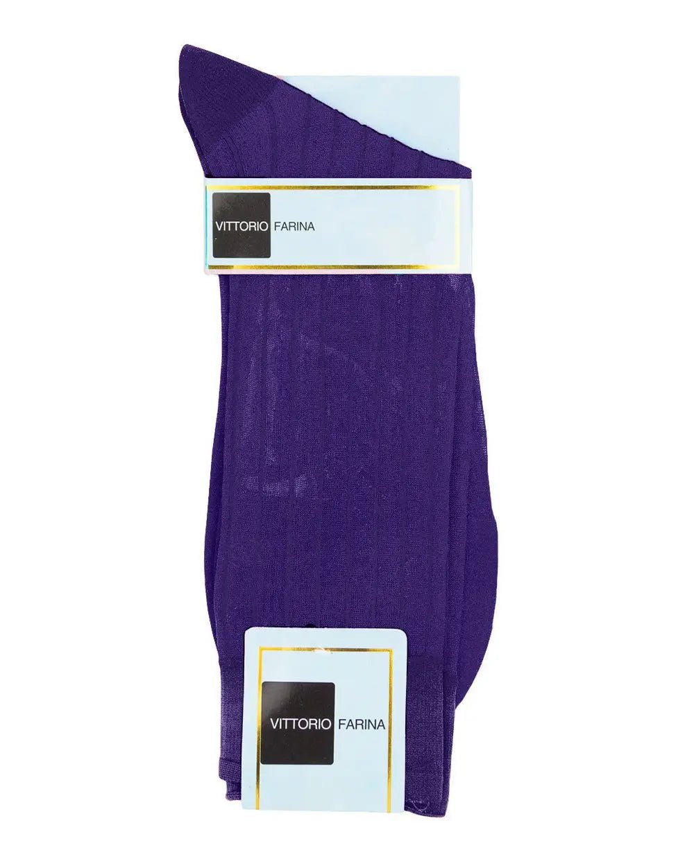 Vittorio Farina Men's Ribbed Shear Nylon Anklet Dress Socks - Purple - Socks - Vittorio Farina