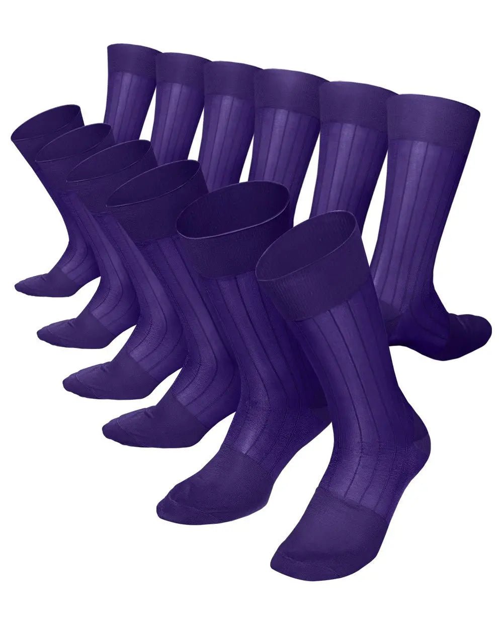 Vittorio Farina Men's Ribbed Shear Nylon Anklet Dress Socks - Purple - Socks - Vittorio Farina