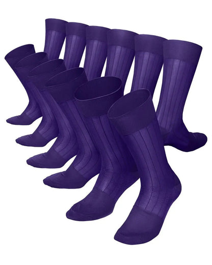 Vittorio Farina Men's Ribbed Shear Nylon Anklet Dress Socks - Purple - Socks - Vittorio Farina