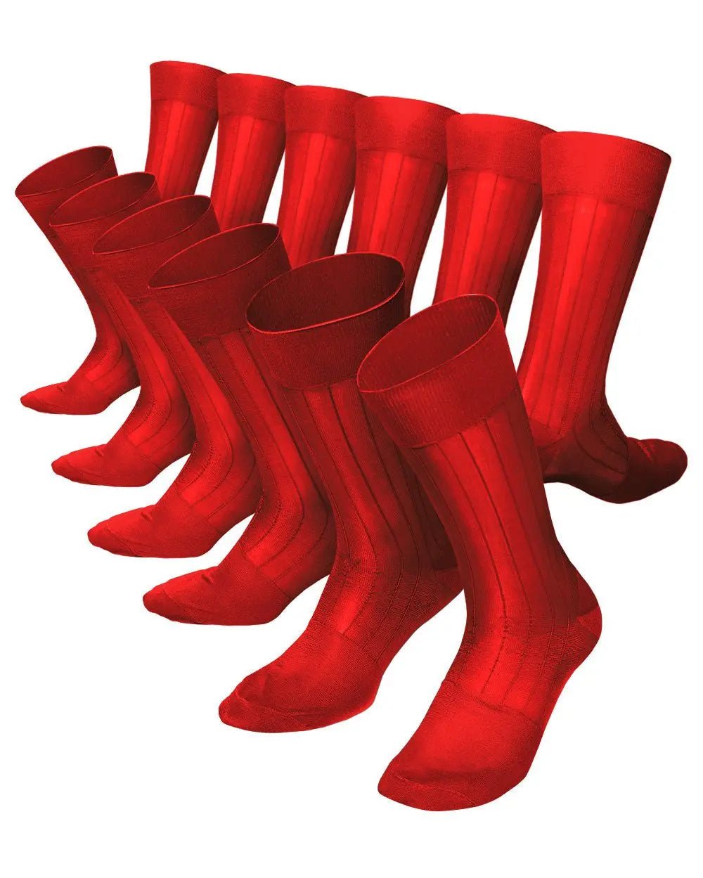 Vittorio Farina Men's Ribbed Shear Nylon Anklet Dress Socks - Red - Socks - Vittorio Farina