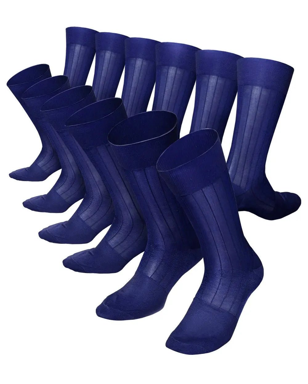 Vittorio Farina Men's Ribbed Shear Nylon Anklet Dress Socks - Royal Blue - Socks - Vittorio Farina