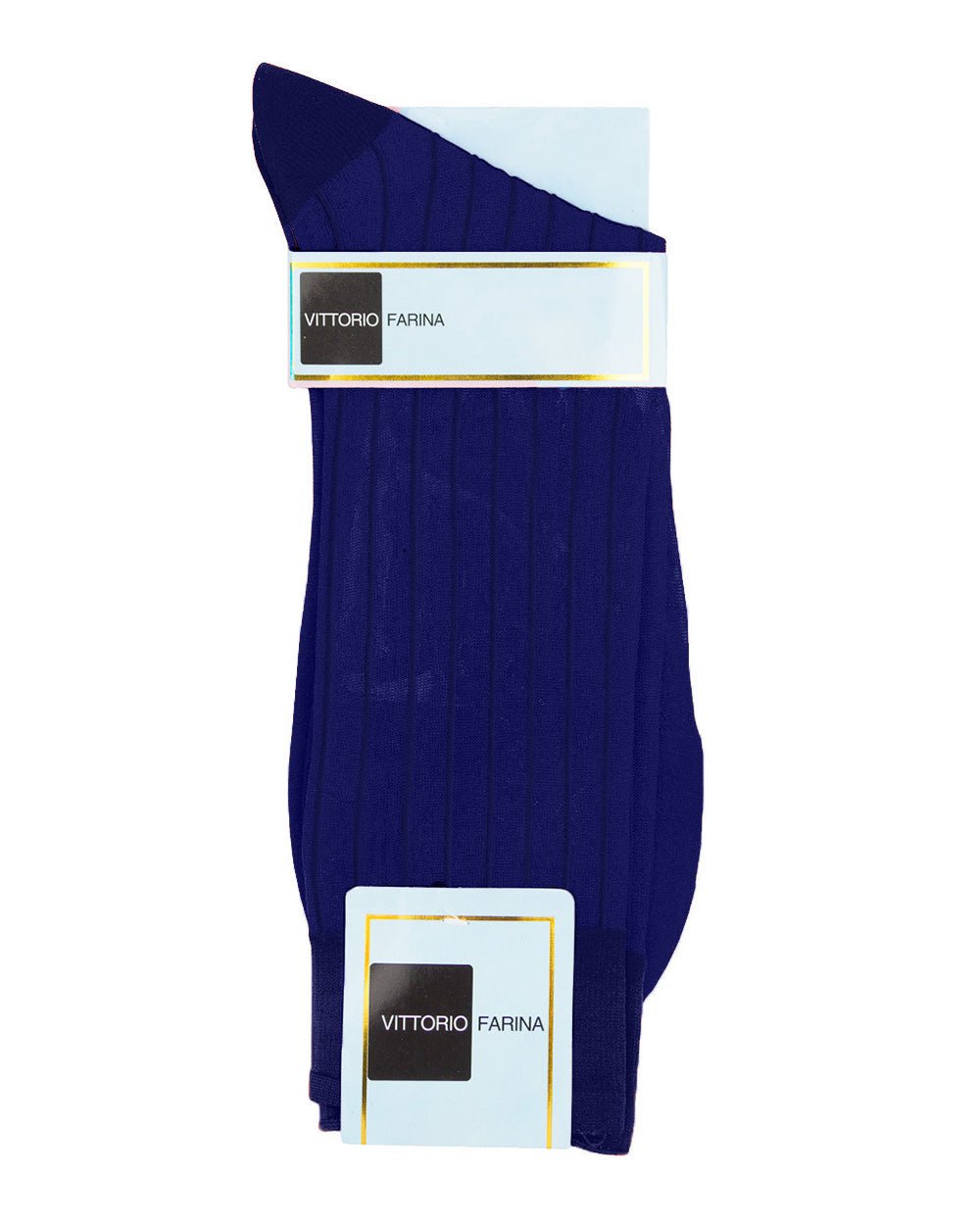 Vittorio Farina Men's Ribbed Shear Nylon Anklet Dress Socks - Royal Blue - Socks - Vittorio Farina