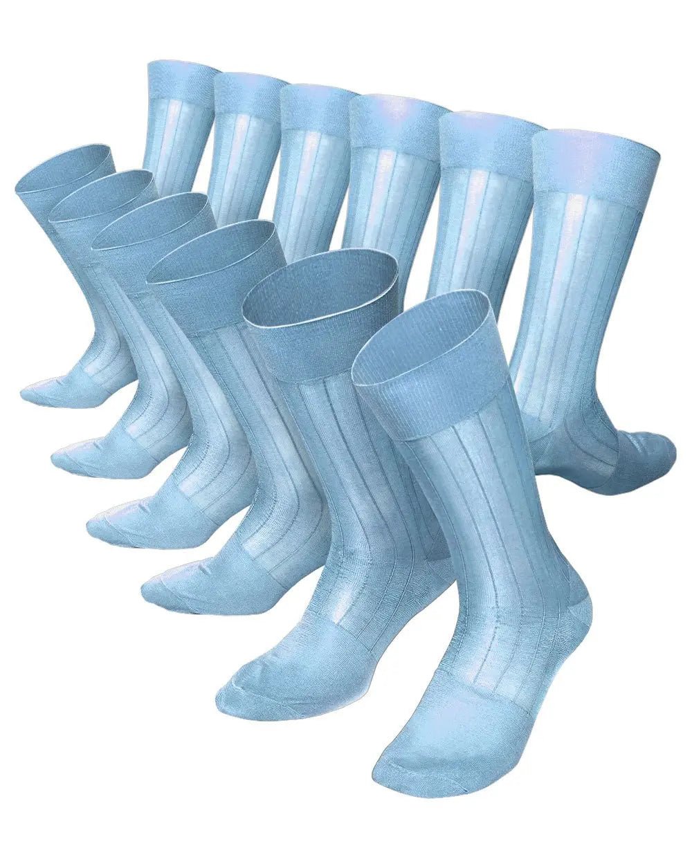 Vittorio Farina Men's Ribbed Shear Nylon Anklet Dress Socks - Silver - Socks - Vittorio Farina