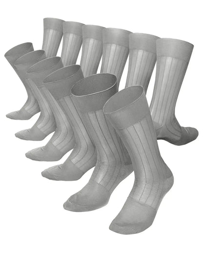 Vittorio Farina Men's Ribbed Shear Nylon Anklet Dress Socks - Silver - Socks - Vittorio Farina