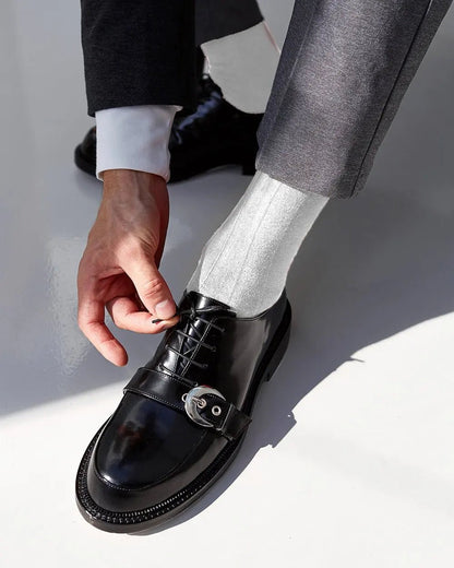 Vittorio Farina Men's Ribbed Shear Nylon Anklet Dress Socks - White - Socks - Vittorio Farina