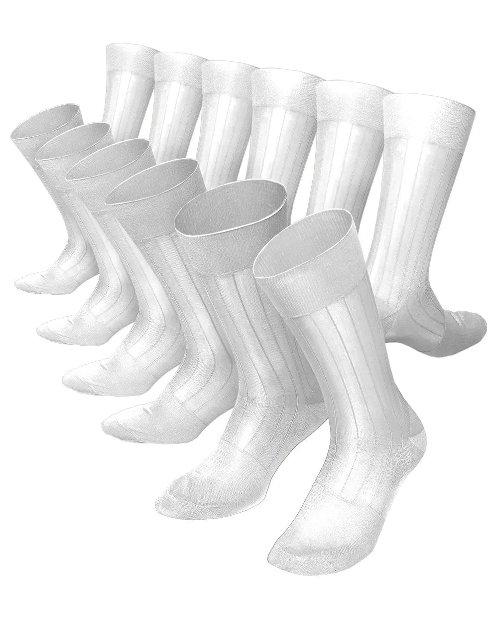 Vittorio Farina Men's Ribbed Shear Nylon Anklet Dress Socks - White - Socks - Vittorio Farina