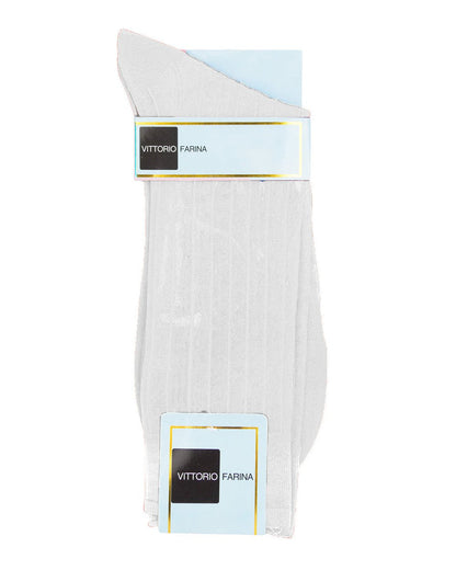 Vittorio Farina Men's Ribbed Shear Nylon Anklet Dress Socks - Black - Socks - Vittorio Farina