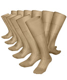 Vittorio Farina Men's Ribbed Shear Nylon Over The Calf Dress Socks - Beige - Socks - Vittorio Farina