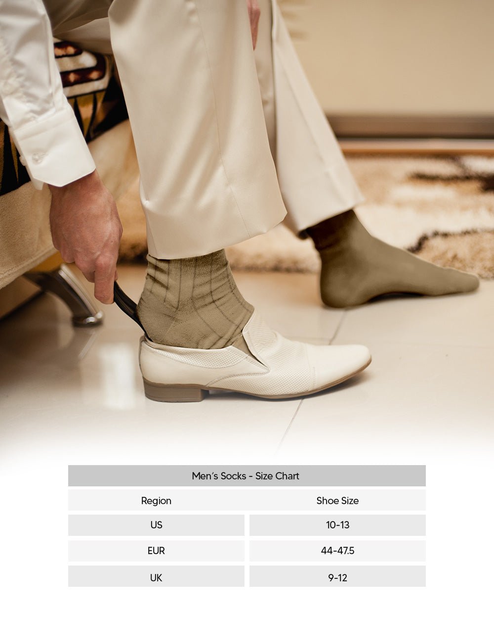 Vittorio Farina Men's Ribbed Shear Nylon Over The Calf Dress Socks - Beige - Socks - Vittorio Farina