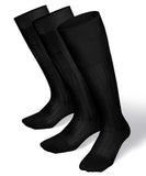 Vittorio Farina Men's Ribbed Shear Nylon Over The Calf Dress Socks - Black - Socks - Vittorio Farina