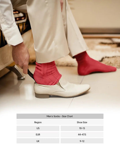 Vittorio Farina Men's Ribbed Shear Nylon Over The Calf Dress Socks - Coral - Socks - Vittorio Farina