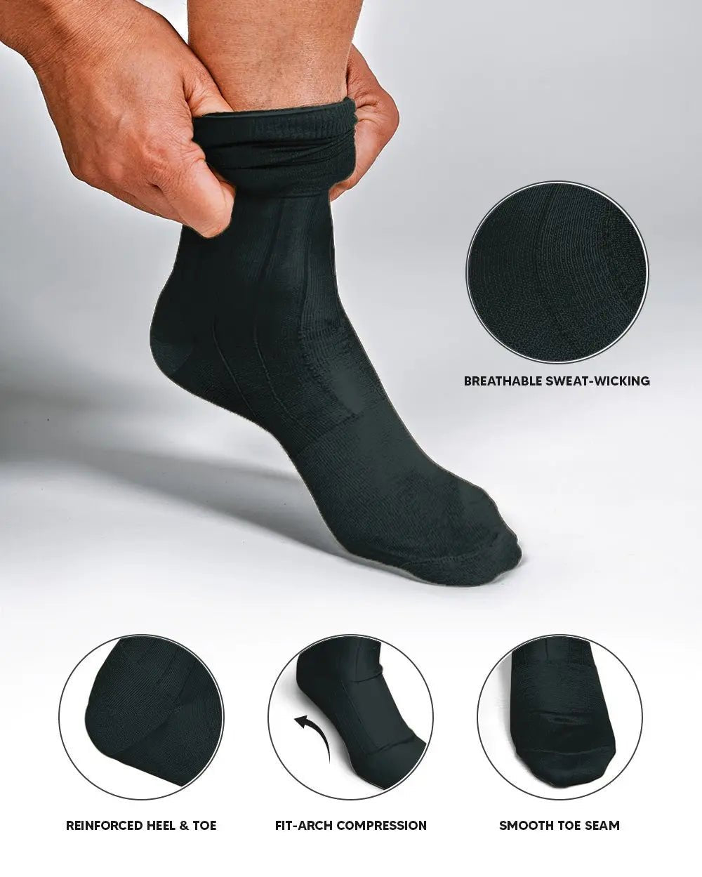 Vittorio Farina Men's Ribbed Shear Nylon Over The Calf Dress Socks - Hunter Green - Socks - Vittorio Farina