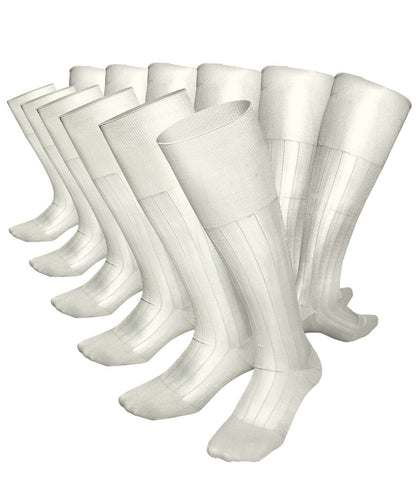 Vittorio Farina Men's Ribbed Shear Nylon Over The Calf Dress Socks - Ivory - Socks - Vittorio Farina